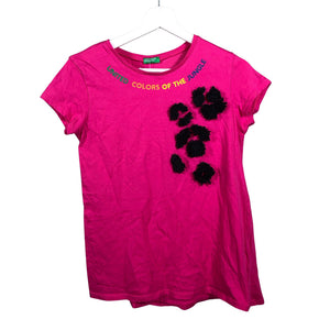 Tyttöjen Benetton - T-paita, koko 164 - 170 - Pinkki (1)