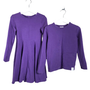 Tyttöjen NOSH - Trikoomekko, koko 110 - 116 - Violetti (1)