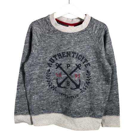 Poikien Petit Bateau - Collegepaita, koko 122 - 128 - Harmaa ()