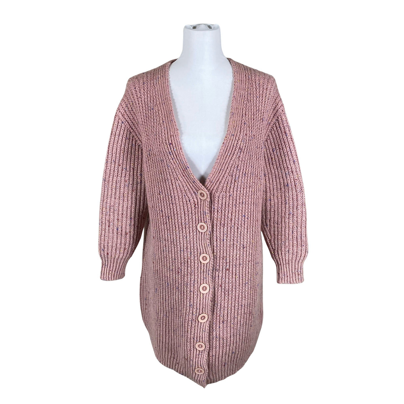 Naisten Handmade - Neuletakki, koko 40 - Vaaleanpunainen (1)