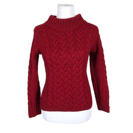 Naisten Aran Woollen Mills - Neulepaita, koko 34 - Viininpunainen ()