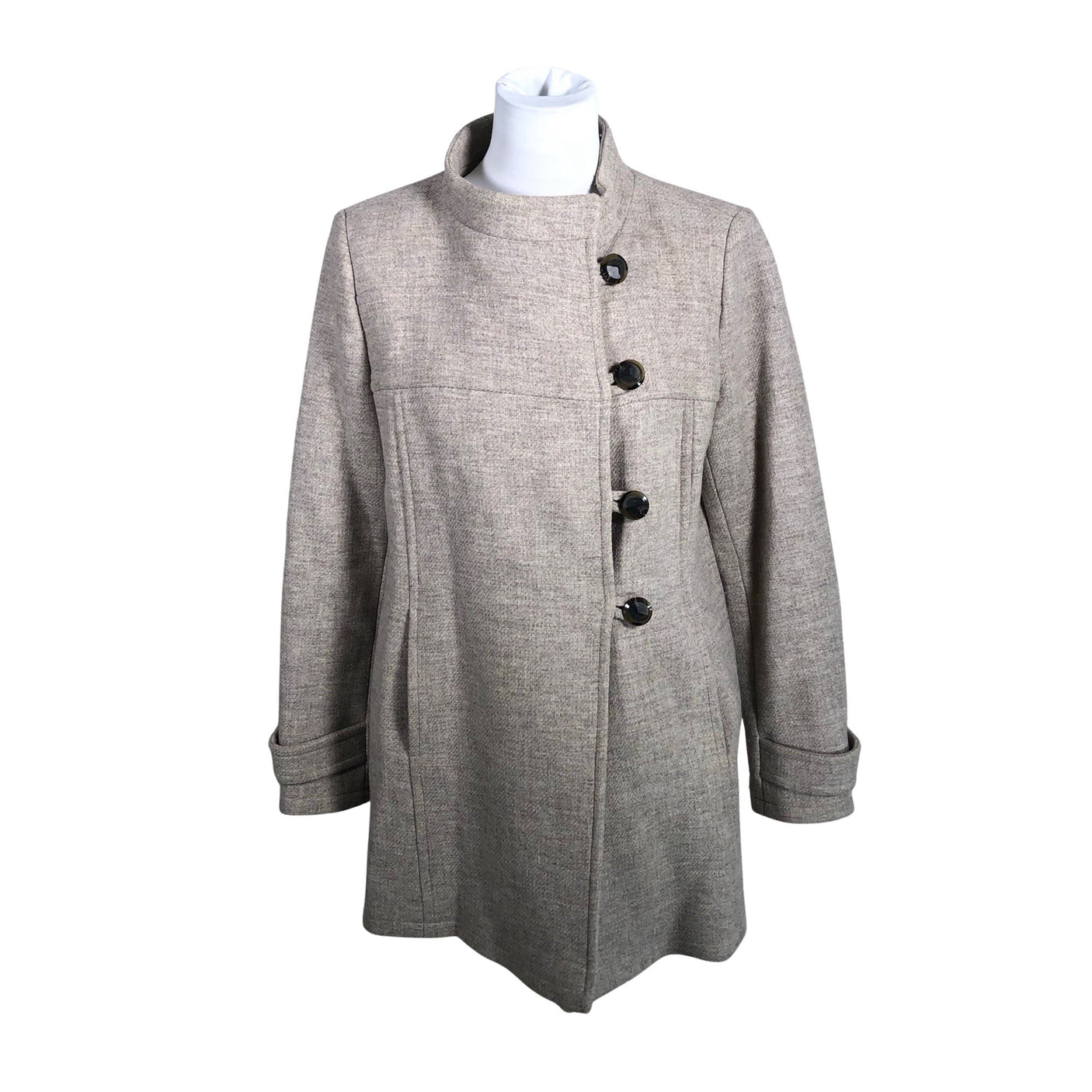 Naisten Etcetera - Villakangastakki, koko 38 - Beige (1)