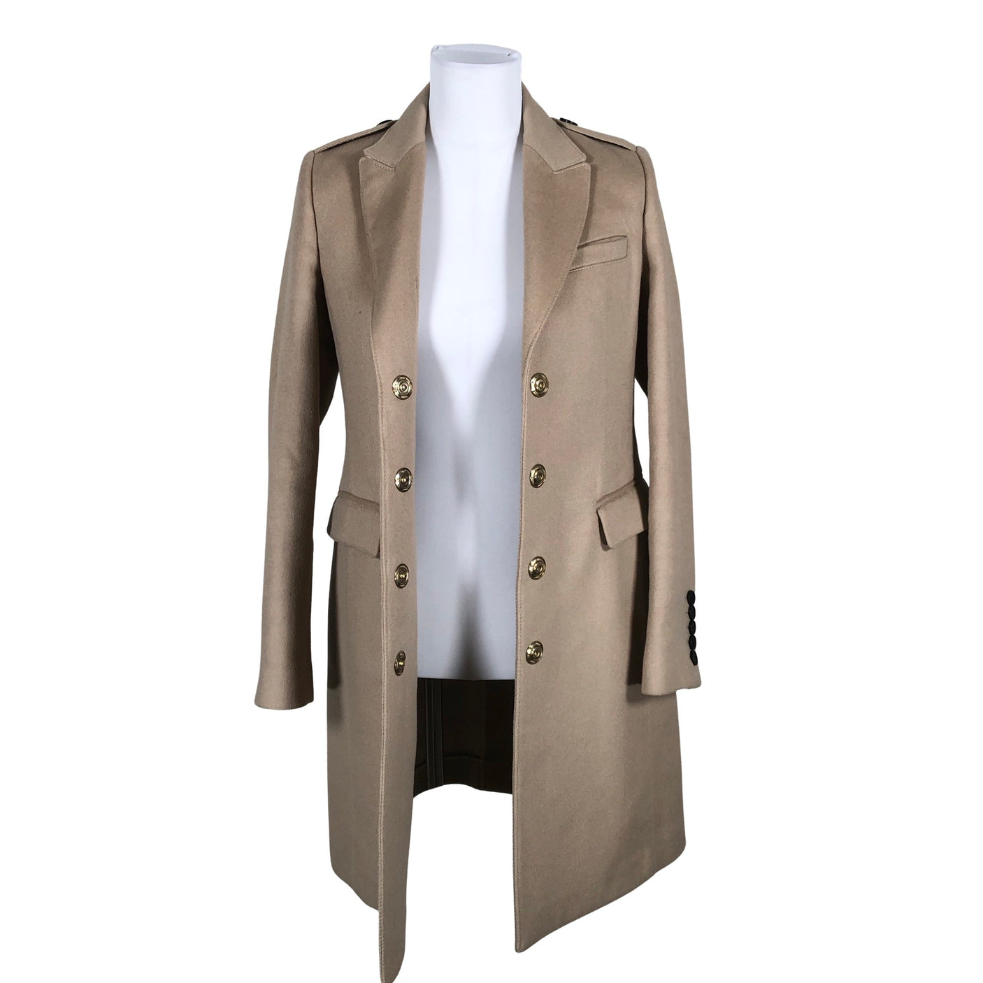 Naisten Burberry - Villakangastakki, koko 36 - Beige (4)