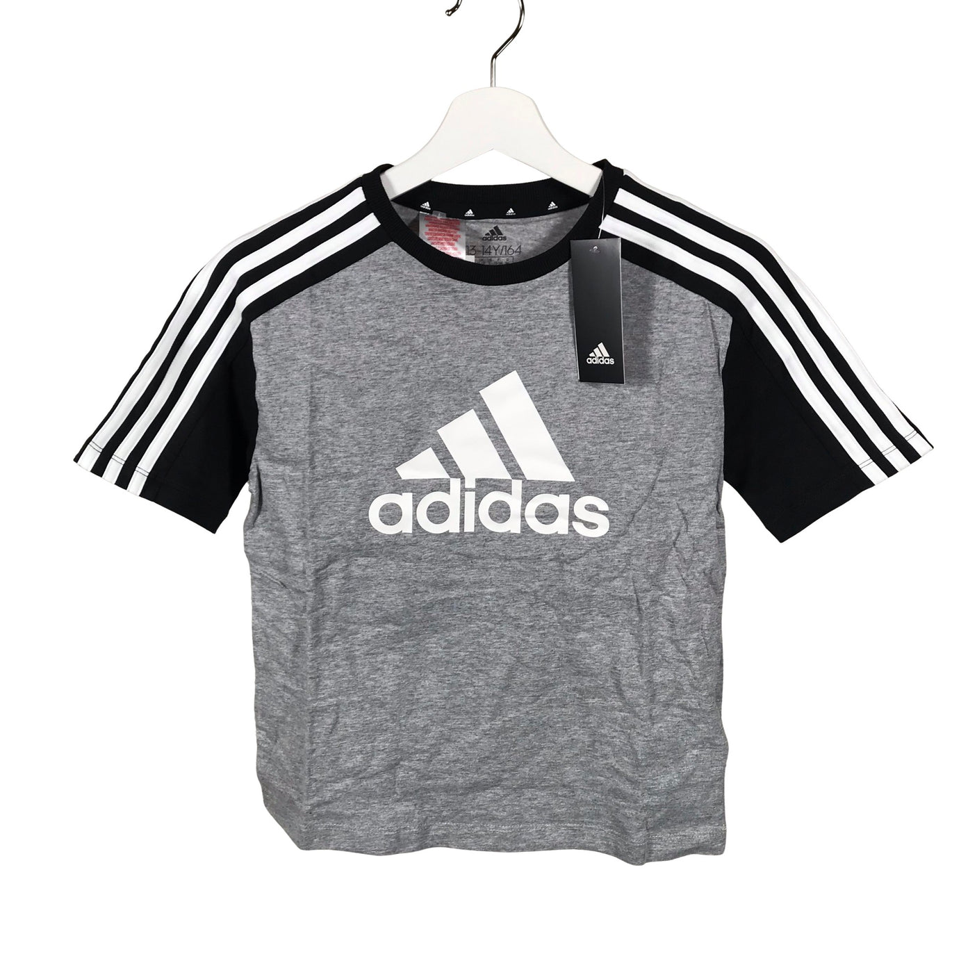 Unisex Adidas - T-paita, koko 158 - 164 - Harmaa (1)