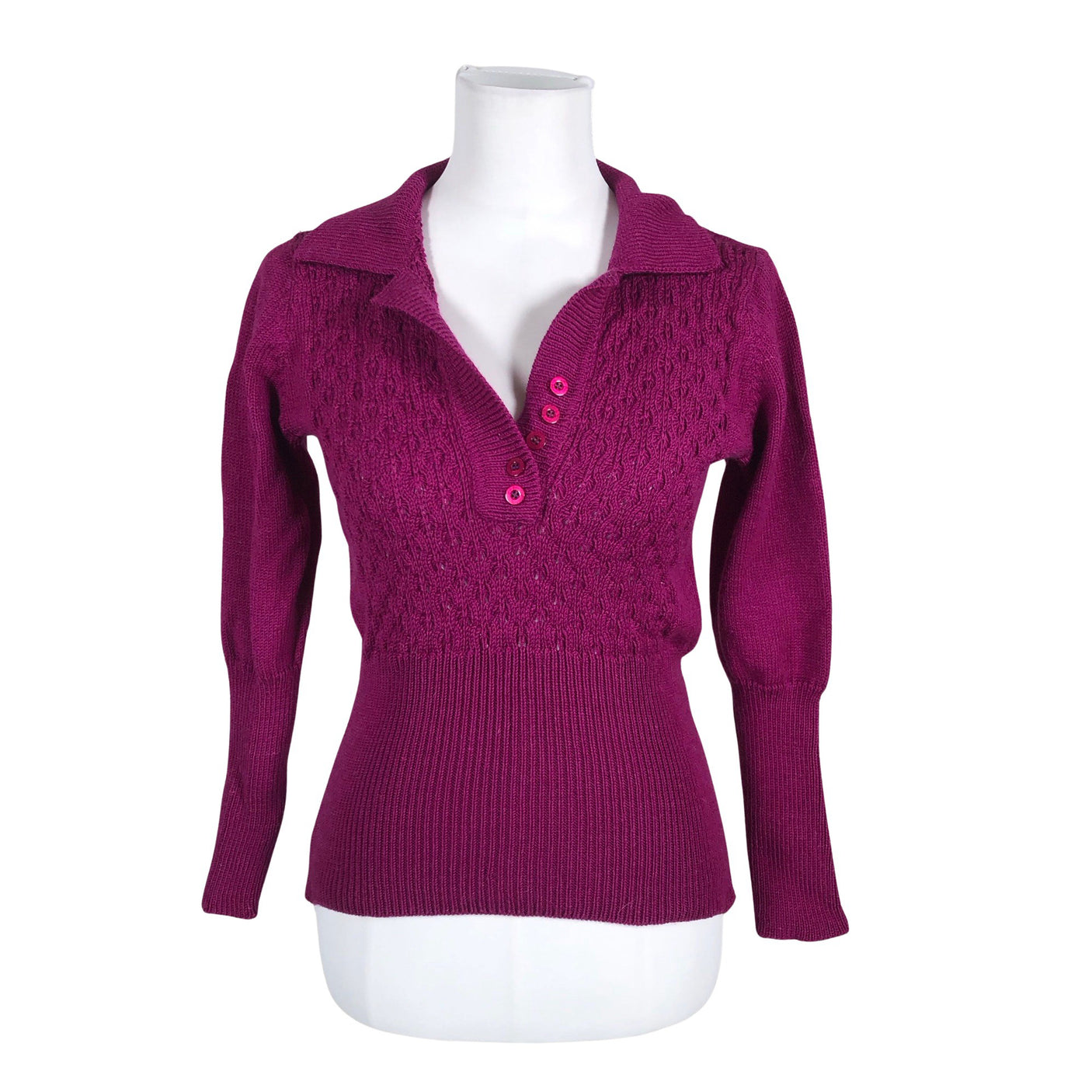 Naisten Handmade - Neulepaita, koko 36 - Violetti (1)