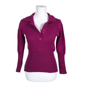 Naisten Handmade - Neulepaita, koko 36 - Violetti (1)