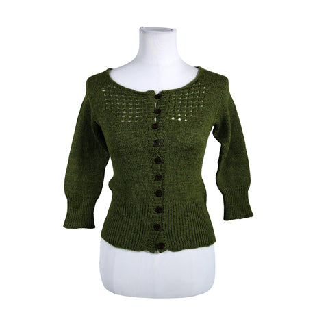 Naisten Handmade - Neuletakki, koko 34 - Vihreä ()