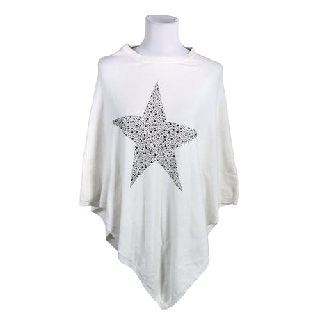 Naisten Bohemiana - Poncho, koko 40 - Luonnonvalkoinen ()