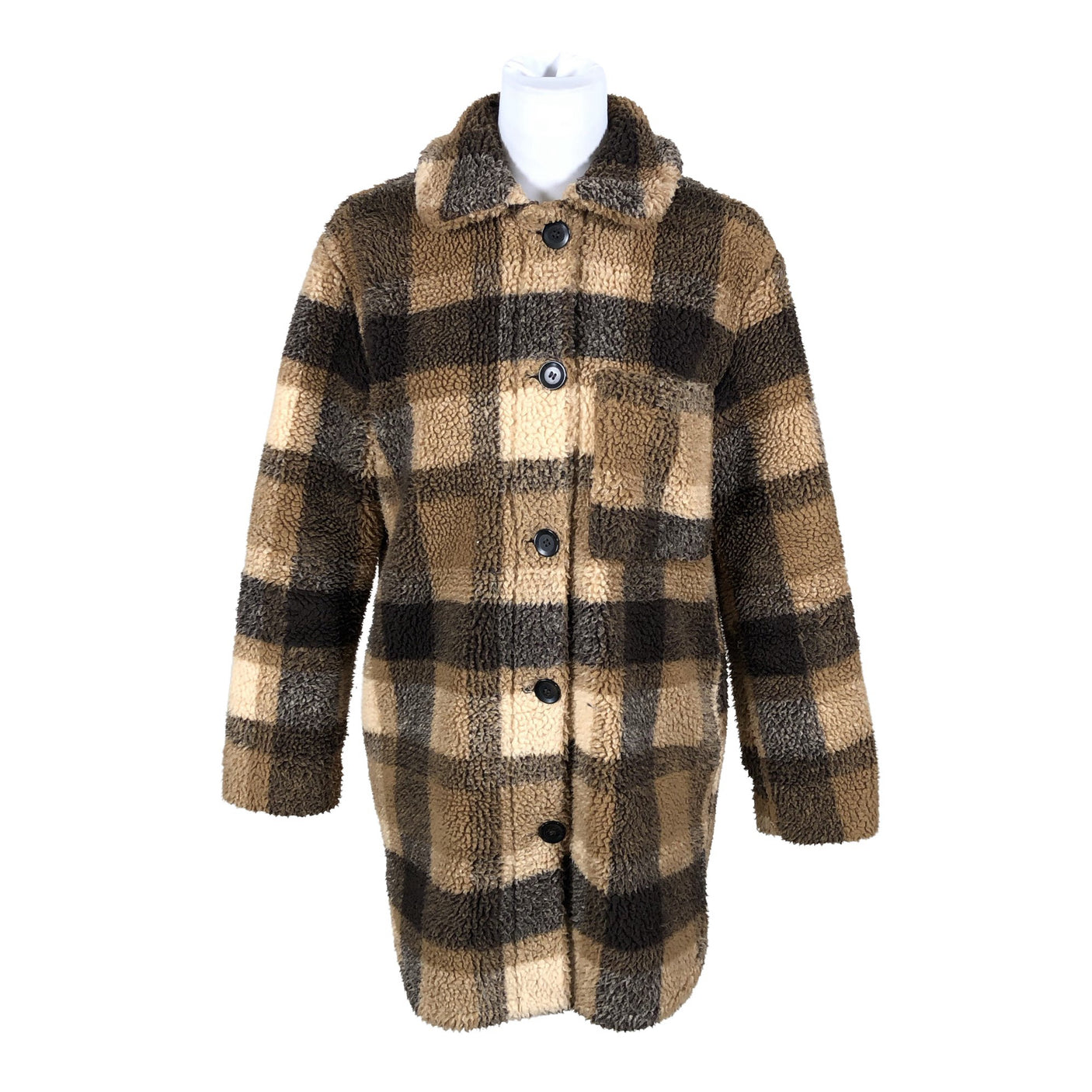 Naisten Esprit - Tekoturkistakki, koko 36 - Ruskea (1)