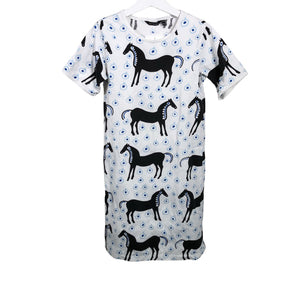 Tyttöjen Marimekko - Trikoomekko, koko 116 - 122 - Valkoinen (1)