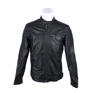 Miesten Jack & Jones - Nahkatakki, koko L - Musta (1)