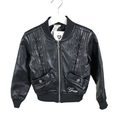Tyttöjen Guess - Nahkatakki, koko 104 - 110 - Musta (2)