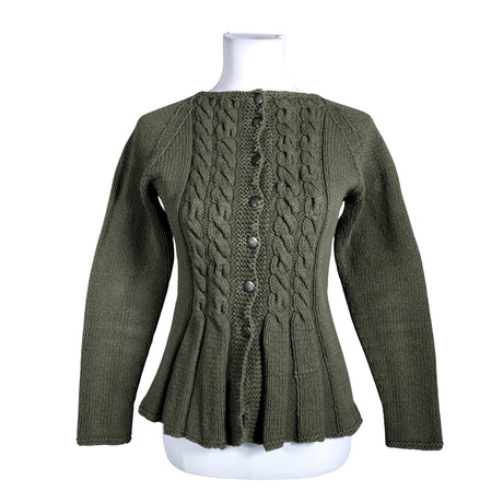 Naisten Handmade - Neuletakki, koko 32 - Vihreä ()