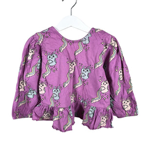 Tyttöjen Mainio - Trikoopaita, koko 122 - 128 - Violetti (1)