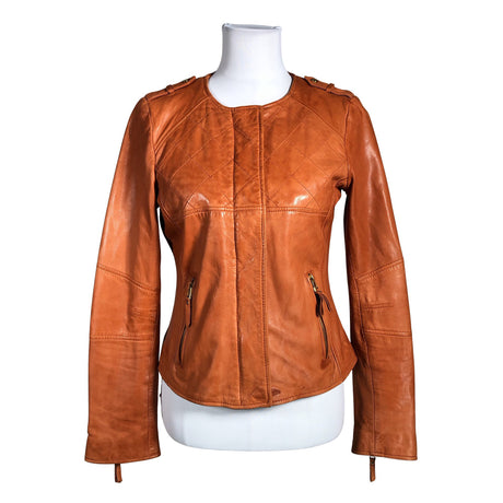 Naisten Massimo Dutti - Nahkatakki, koko 38 - Oranssi ()