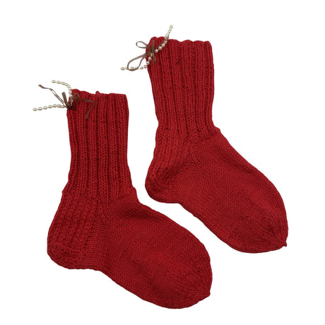 Tyttöjen Handmade - Villasukat, koko 37 - Punainen ()