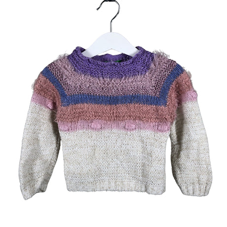 Tyttöjen Benetton - Neulepaita, koko 80 - 86 - Valkoinen ()