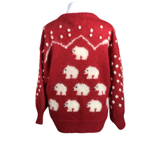 Naisten Handmade - Neulepaita, koko 44 - Punainen (2)