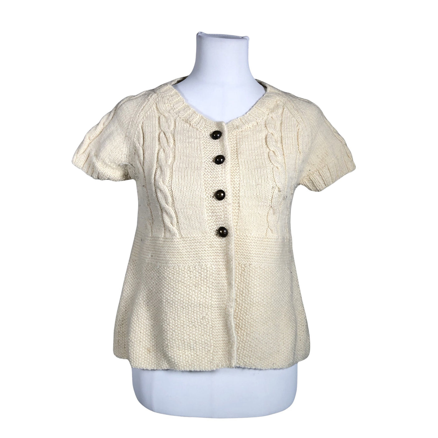 Naisten Handmade - Neuletakki, koko 36 - Beige (1)