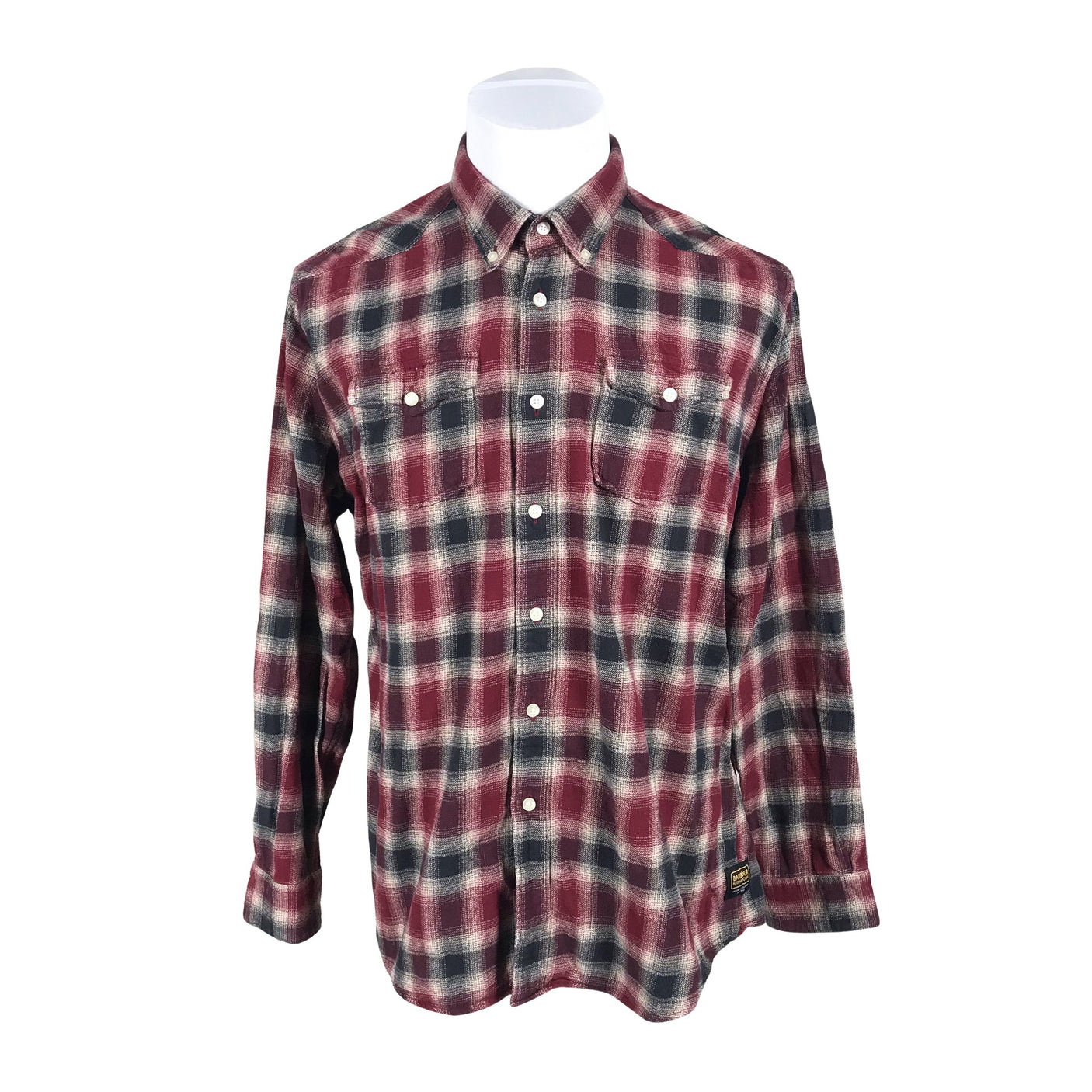 Miesten Barbour - Flanellipaita, koko XL - Viininpunainen (2)