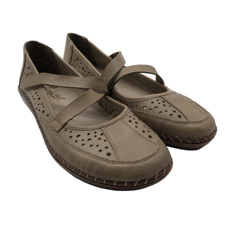 Naisten Rieker - Ballerinat, koko 40 - Beige (2)