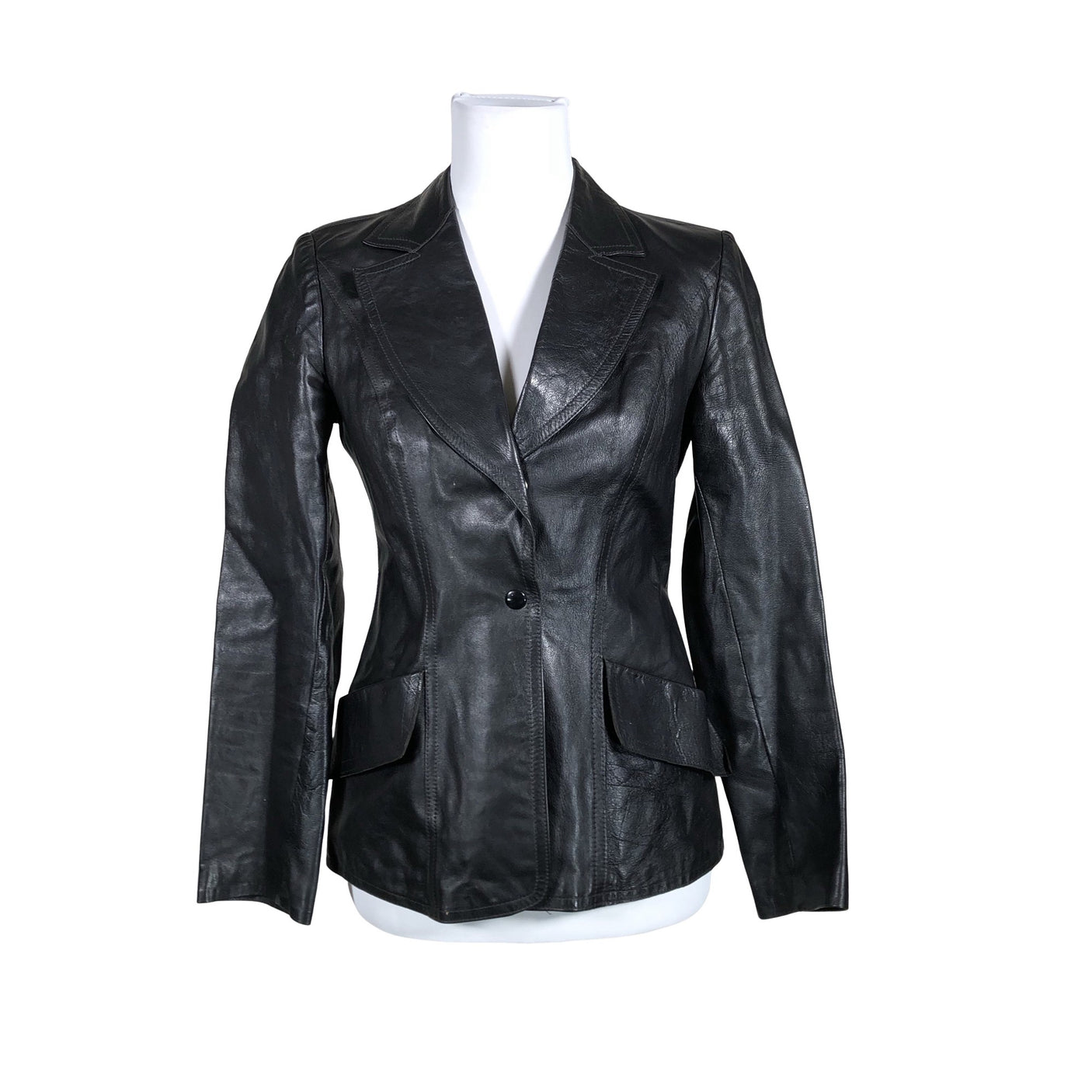 Naisten Kristiina Kiilavirta - Nahkatakki, koko 34 - Musta (1)