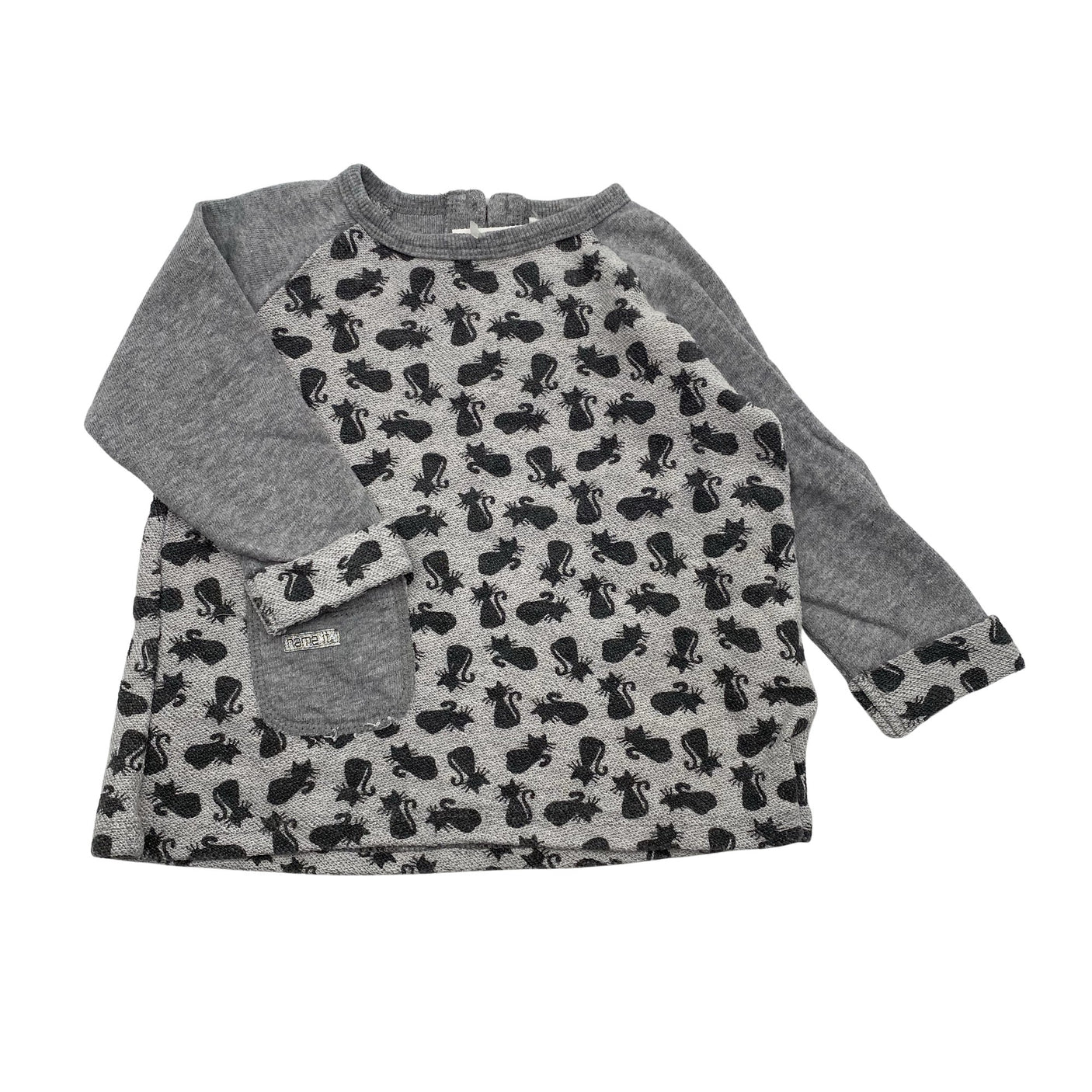 Unisex Name It - Trikoopaita, koko 68 - 74 - Harmaa (1)