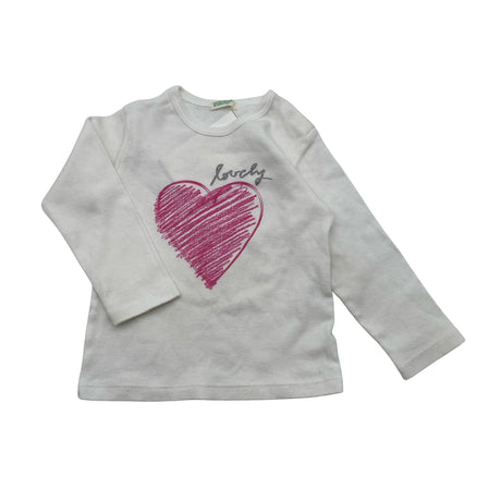 Tyttöjen Benetton - Trikoopaita, koko 62 - 68 - Valkoinen ()