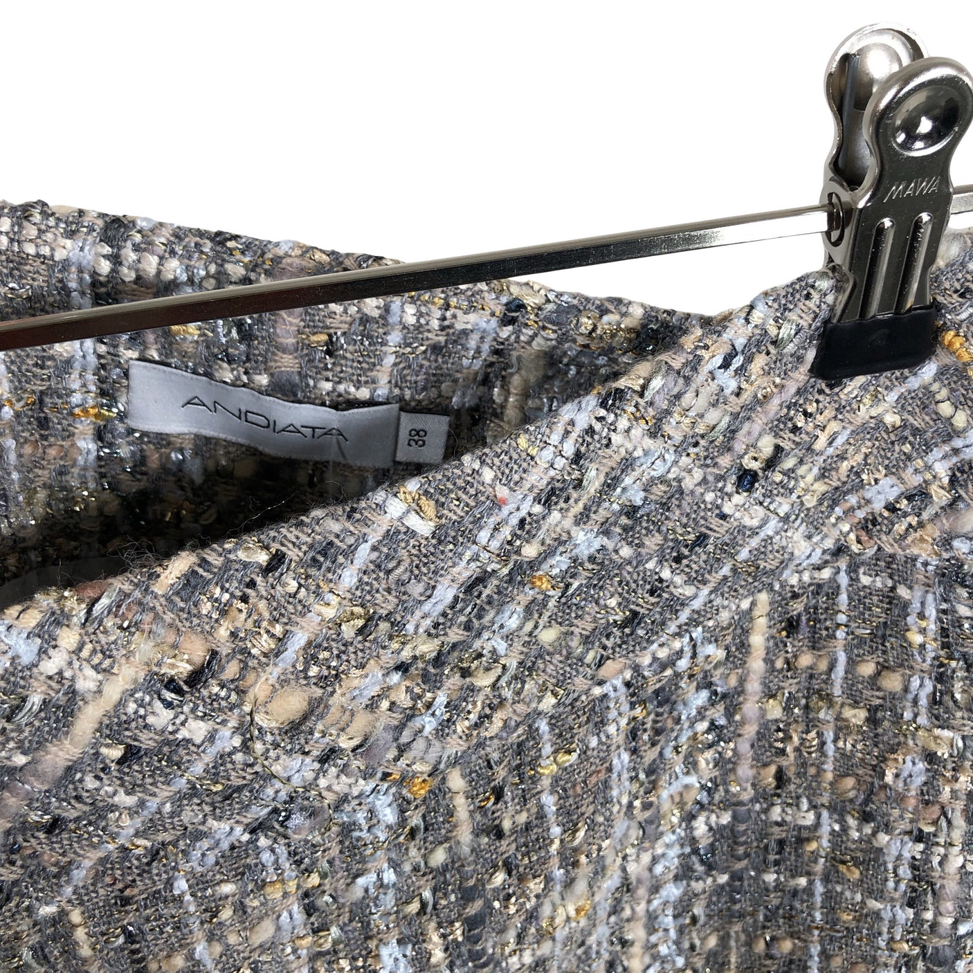 Naisten Andiata - Suora hame, koko 38 - Harmaa (5)