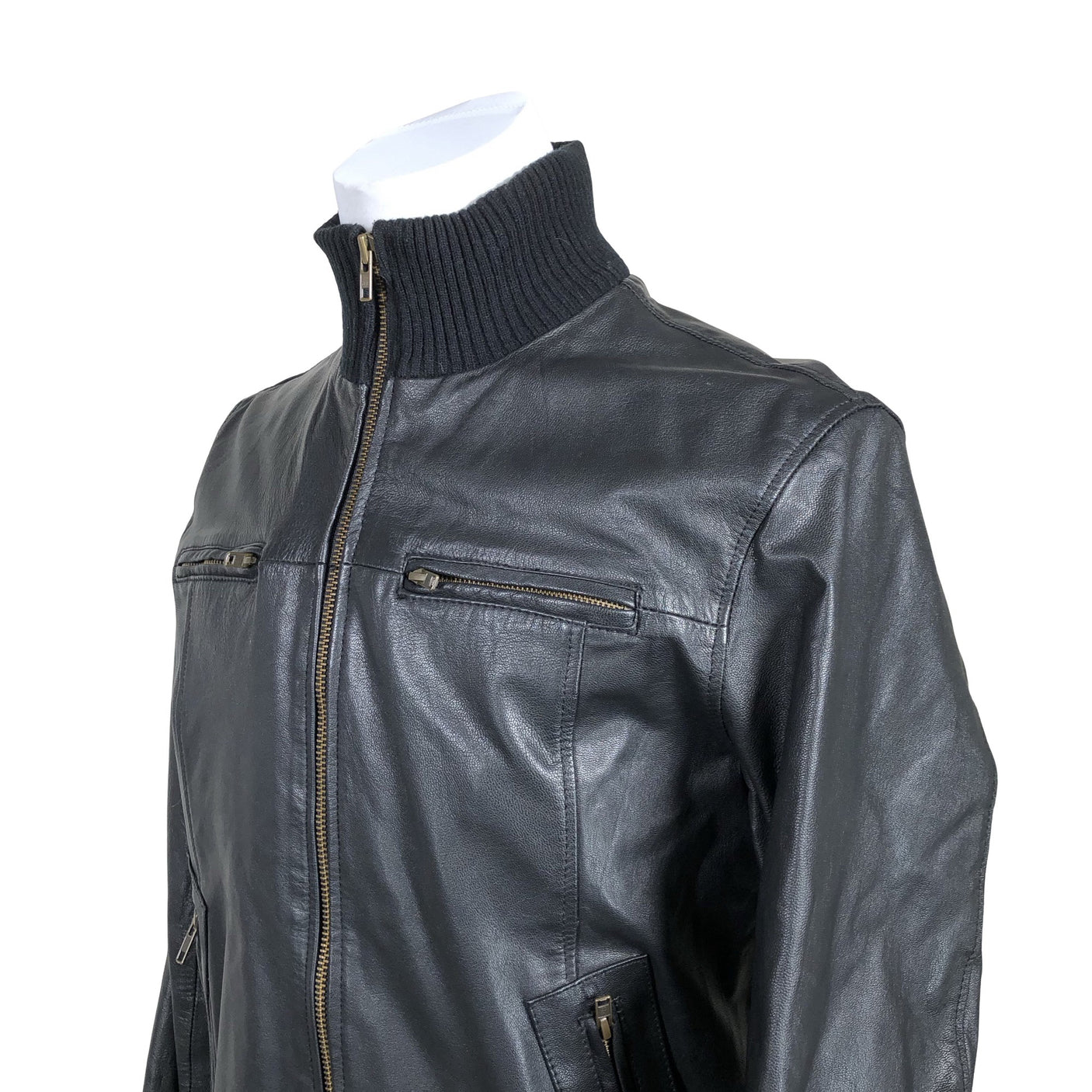 Miesten Jack & Jones - Nahkatakki, koko L - Musta (2)