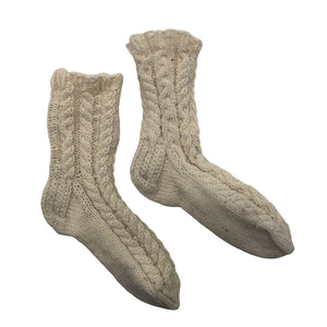 Unisex Handmade - Villasukat, koko 35 - Luonnonvalkoinen (1)