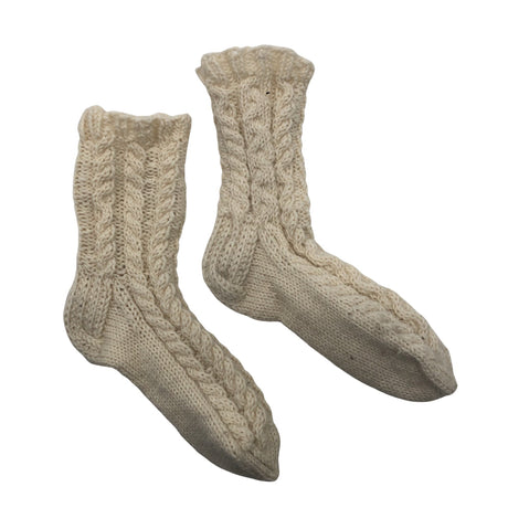 Unisex Handmade - Villasukat, koko 35 - Luonnonvalkoinen ()