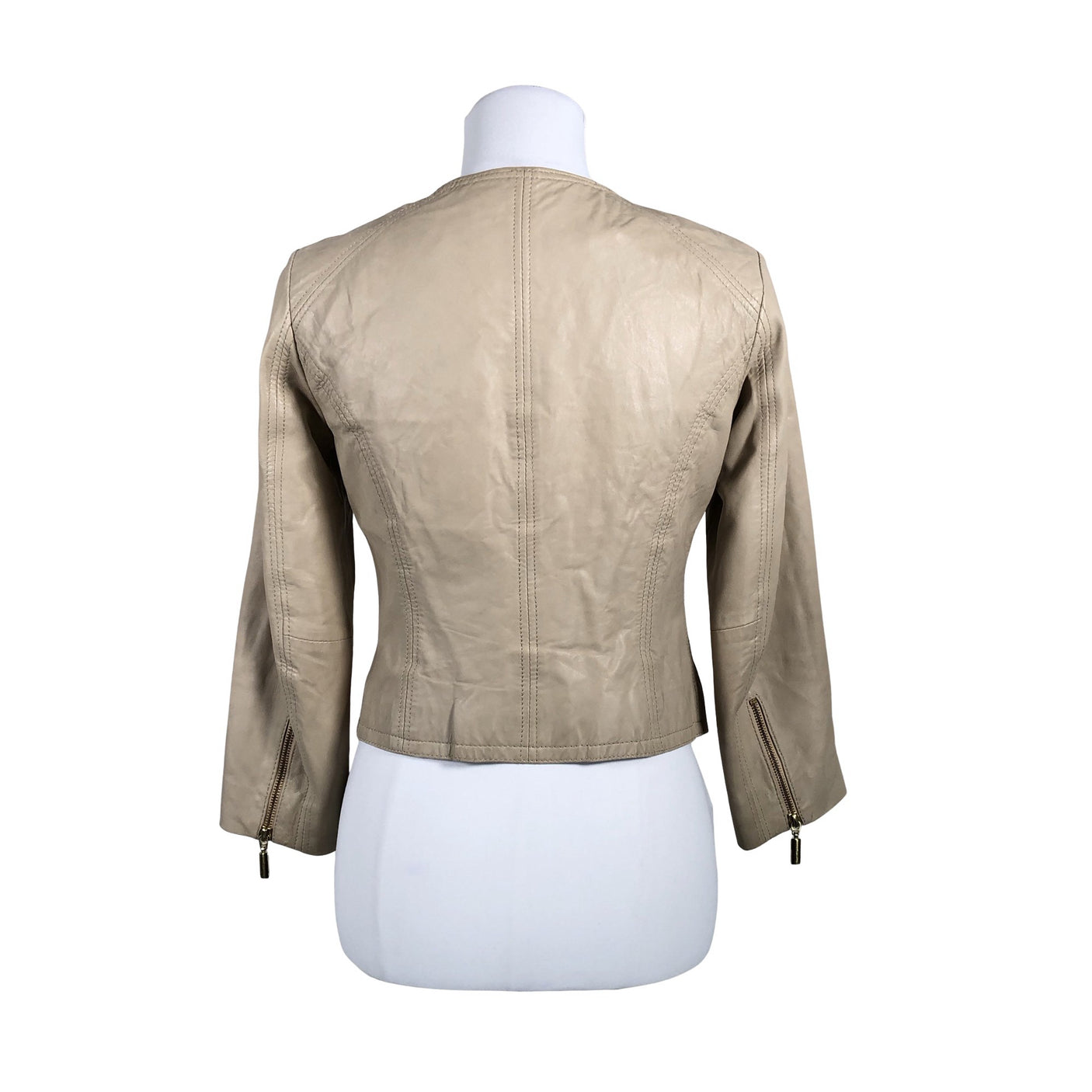 Naisten Andiata - Nahkatakki, koko 36 - Beige (3)