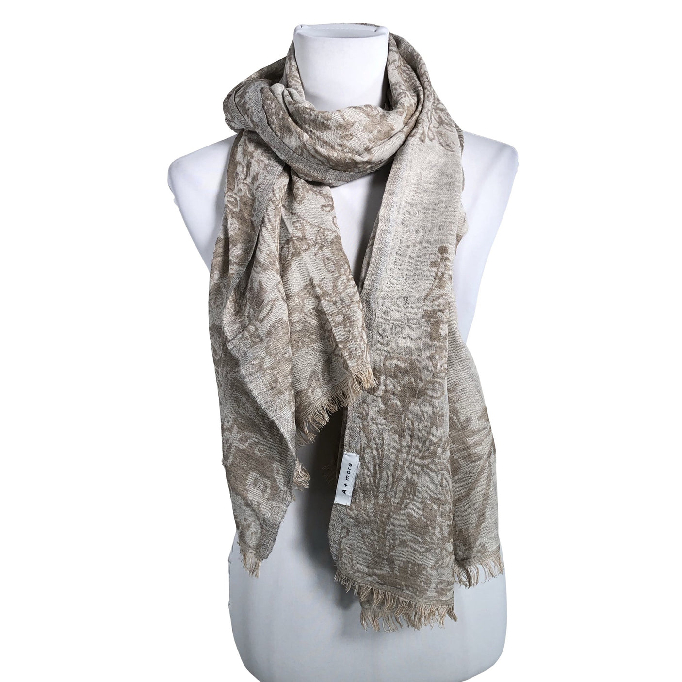 Naisten A+more - Huivi, koko Midi - Beige (1)