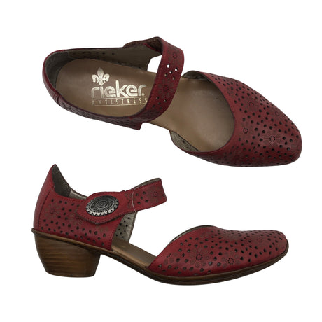Naisten Rieker - Korolliset sandaalit, koko 37 - Punainen (2)