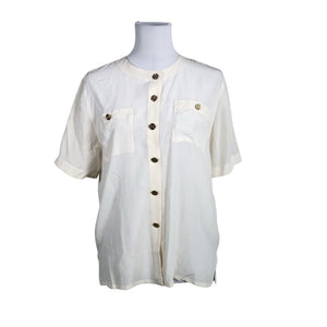 Naisten Stockmann Silk - Lyhythihainen pusero, koko 40 - Luonnonvalkoinen (1)