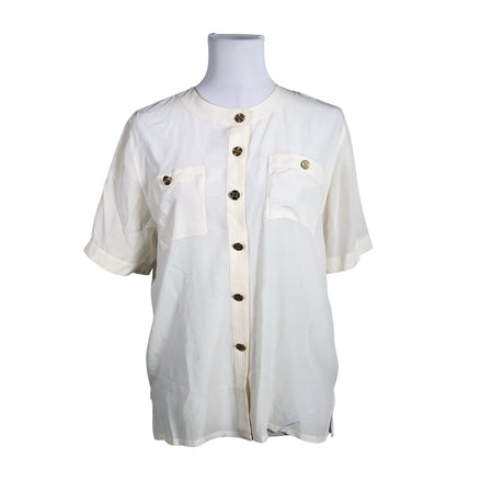 Naisten Stockmann Silk - Lyhythihainen pusero, koko 40 - Luonnonvalkoinen ()