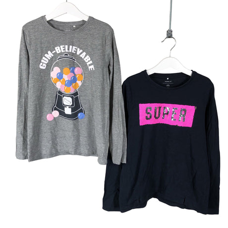 Tyttöjen Name It - Trikoopaita, koko 146 - 152 - Harmaa ()