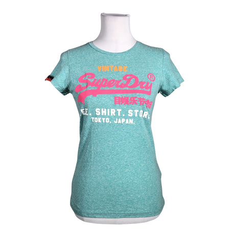 Naisten Superdry - T-paita, koko 38 - Turkoosi ()