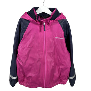 Tyttöjen Didriksons - Sadetakki, koko 128 - 134 - Pinkki (1)