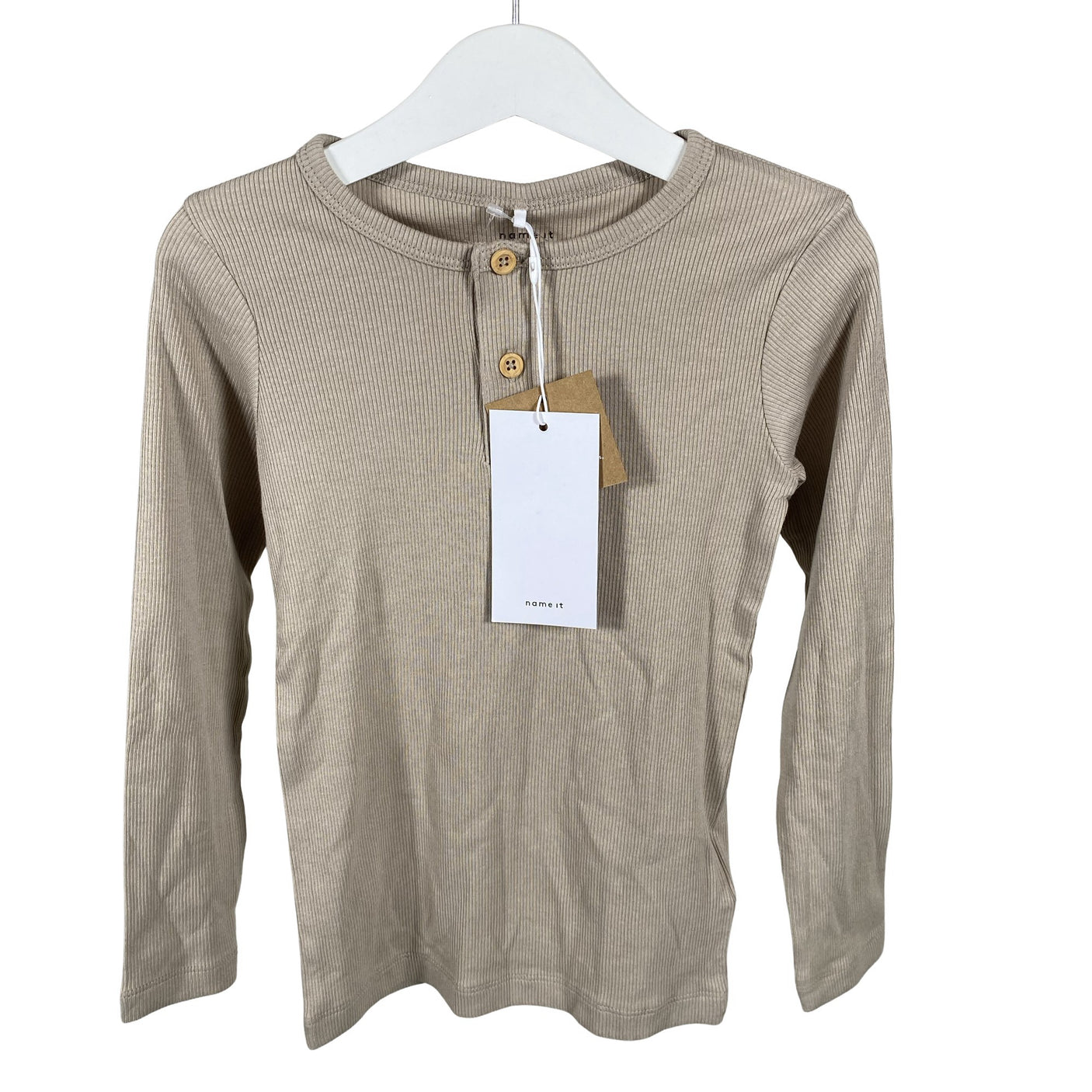 Unisex Name It - Trikoopaita, koko 110 - 116 - Beige (1)