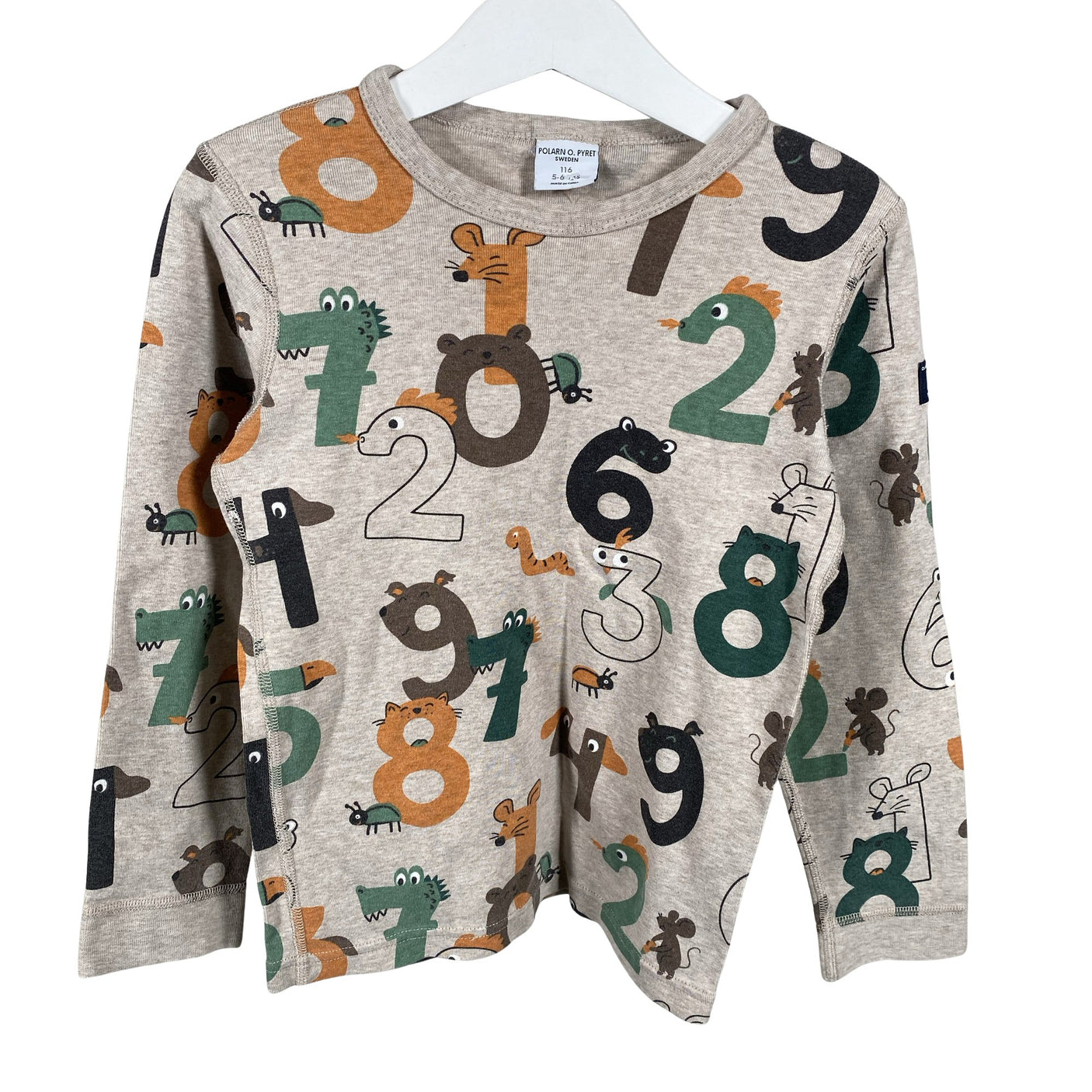 Unisex Polarn O. Pyret - Trikoopaita, koko 110 - 116 - Beige (1)