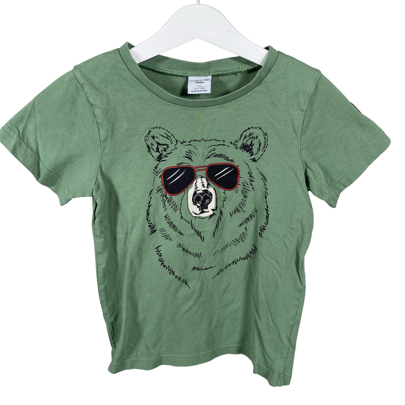 Unisex Polarn O. Pyret - T-paita, koko 110 - 116 - Vihreä (1)