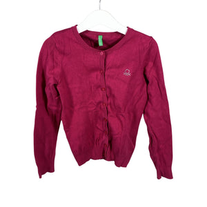 Tyttöjen Benetton - Neuletakki, koko 128 - 134 - Pinkki (1)