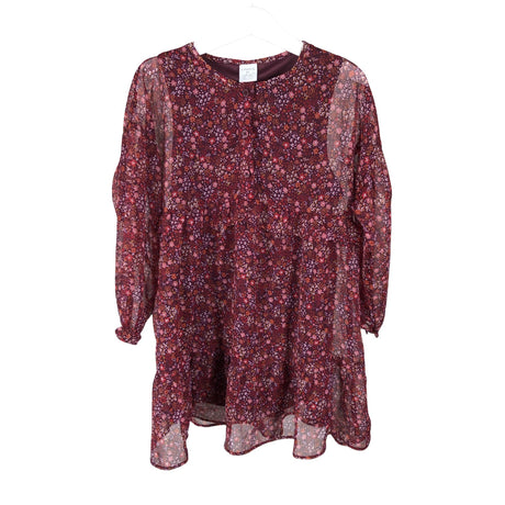 Tyttöjen Lindex - Sifonkimekko, koko 110 - 116 - Viininpunainen ()