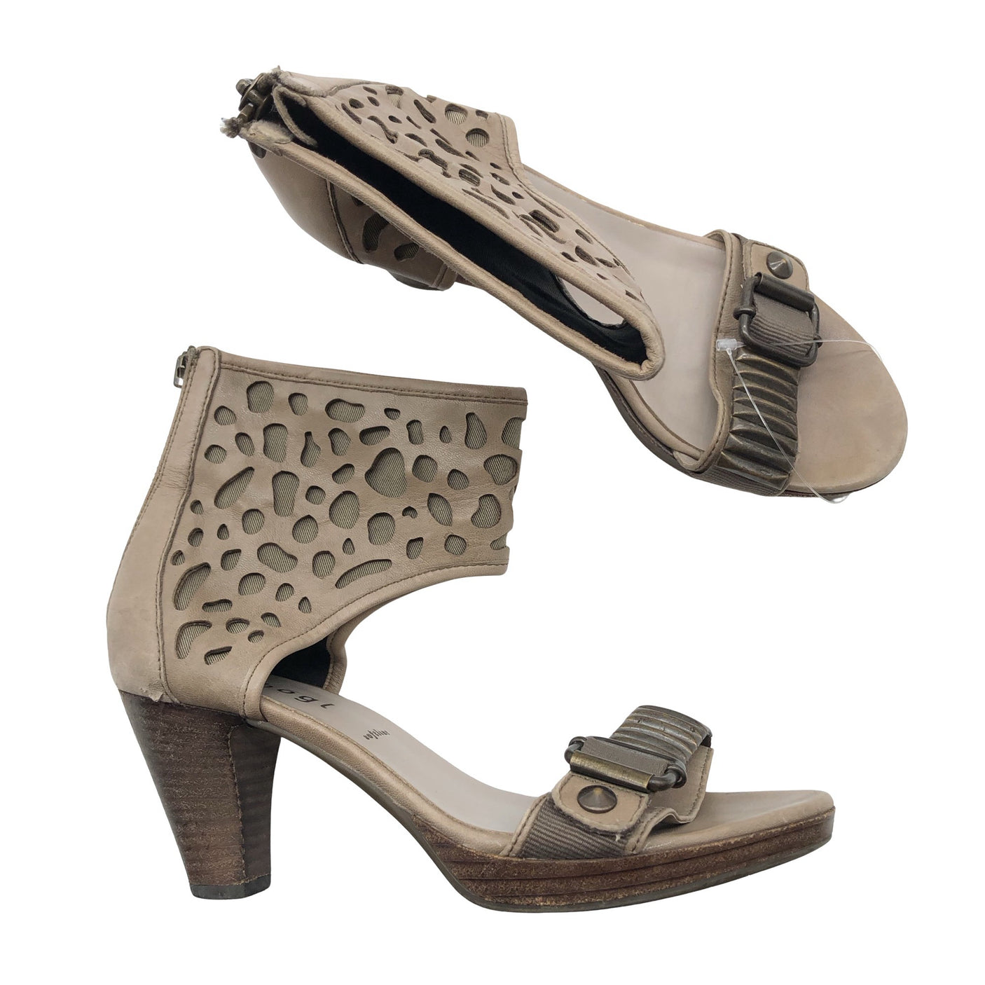 Naisten Högl - Korolliset sandaalit, koko 38 - Beige (2)