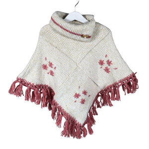 Tyttöjen Handmade - Poncho, koko 134 - 140 - Luonnonvalkoinen (1)