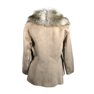 Naisten Benetton - Nahkatakki, koko 40 - Beige (2)