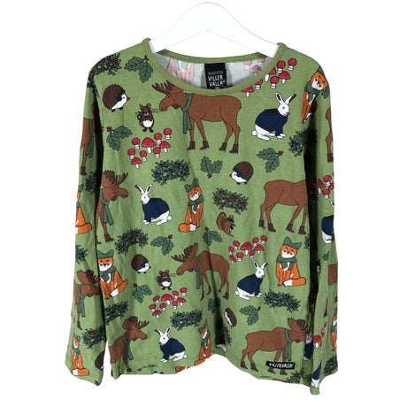 Unisex Villervalla - Trikoopaita, koko 134 - 140 - Vihreä ()