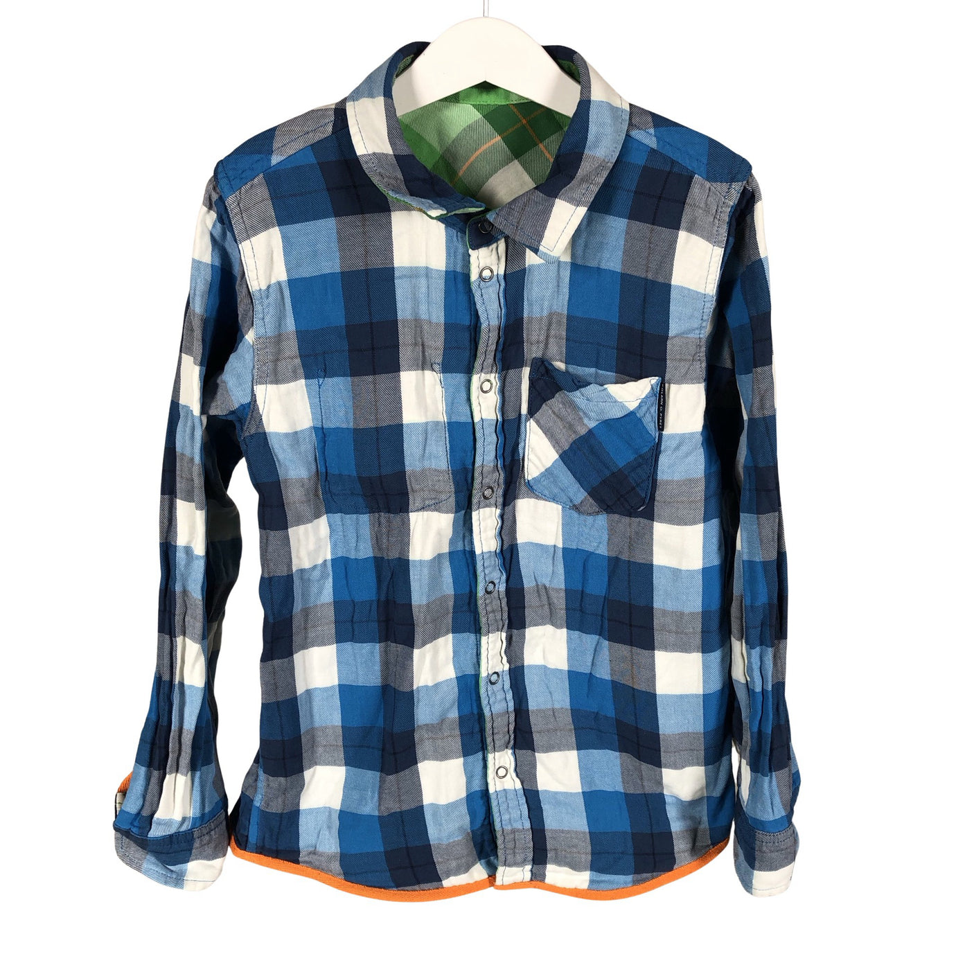 Unisex Polarn O. Pyret - Flanellipaita, koko 134 - 140 - Vihreä (2)